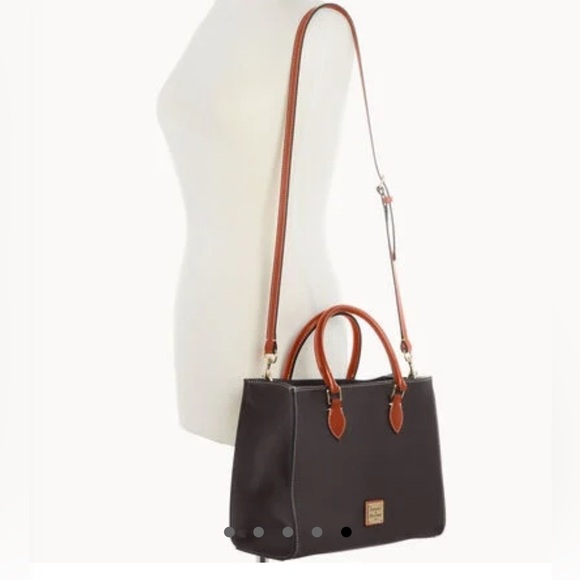 DOONEY & BOURKE Janine Satchel Crossbody Black Brown with Wallet & Dustbag - Picture 7 of 16